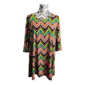 MOA USA Vintage geometric design shift dress
